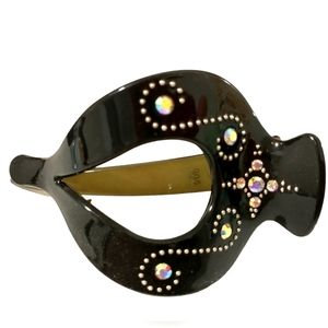 Black hair clip with crystal